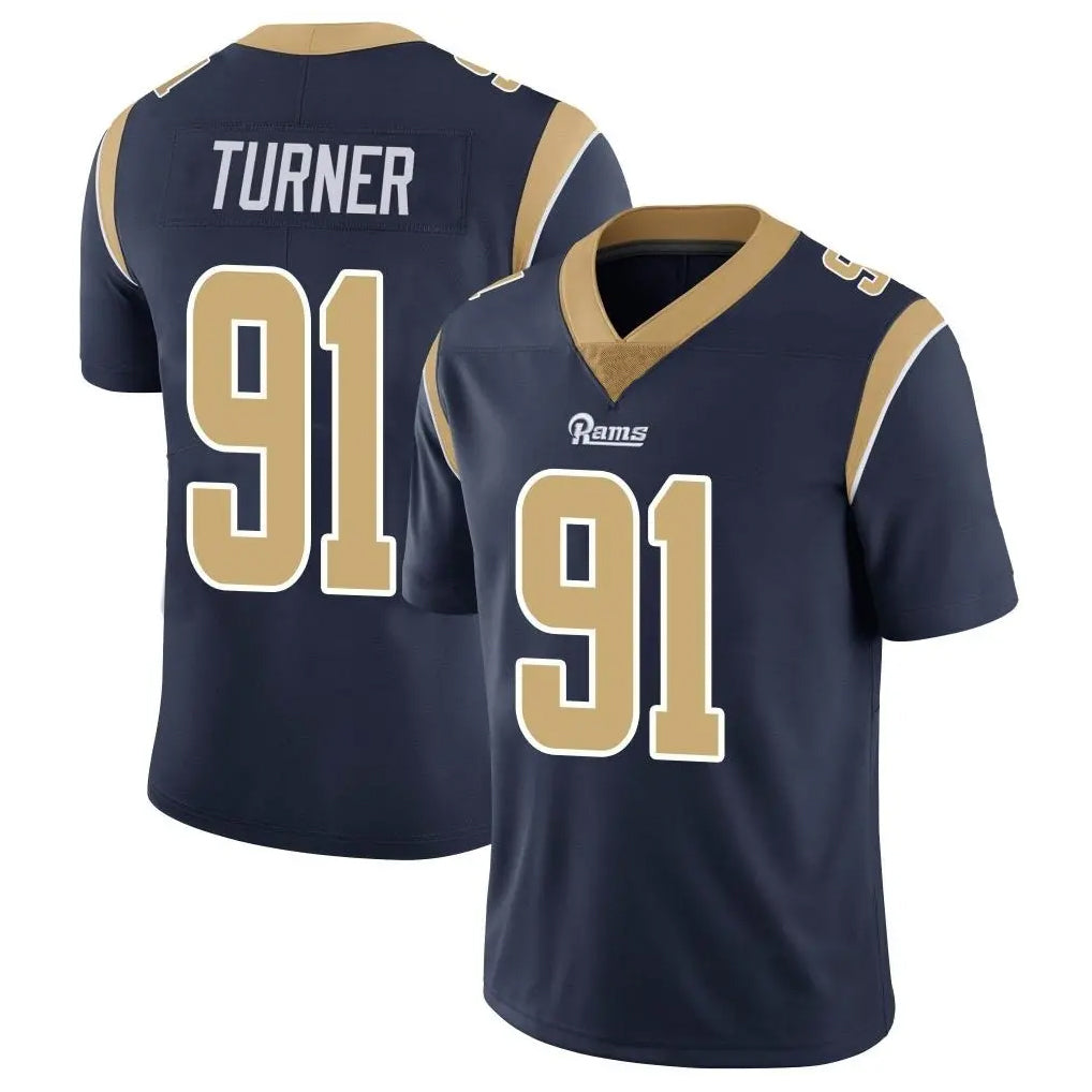 Vanessashop LA.Rams #91 Kobie Turner Player Navy Limited Vapor Untouchable Home Game Stitched Jerseys