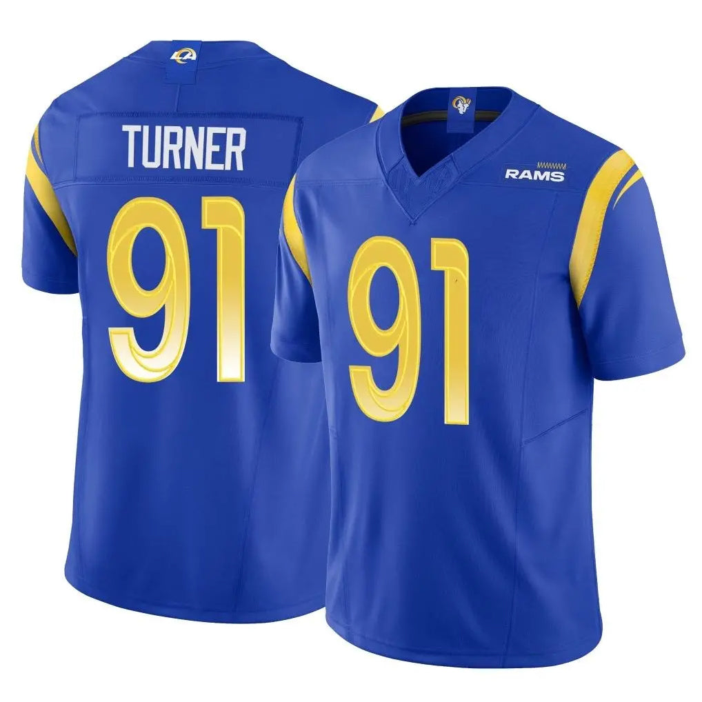 Vanessashop LA.Rams #91 Kobie Turner Player Royal Limited Vapor F.U.S.E. Home Game Stitched Jerseys