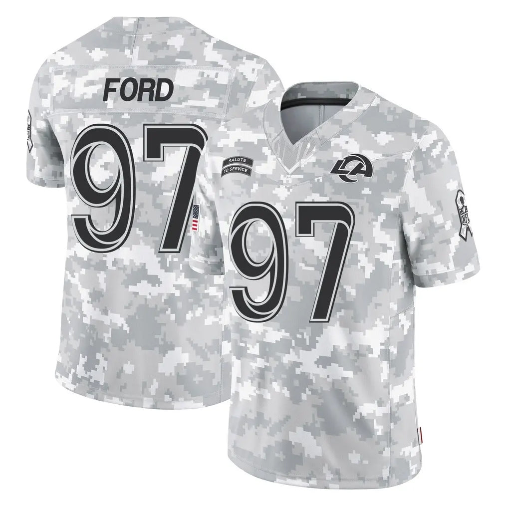 Vanessashop LA.Rams #97 Poona Ford Player Arctic Camo Salute To Service Limited Game Stitched Jerseys