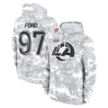 Vanessashop LA.Rams #97 Poona Ford Player Arctic Camo Salute to Service Hoodies Limited Game Stitched Jerseys