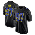 Vanessashop LA.Rams #97 Poona Ford Player Black Fashion Limited Home Game Stitched Jerseys