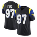 Vanessashop LA.Rams #97 Poona Ford Player Black Midnight Rivalries Collection Limited Home Game Stitched Jerseys
