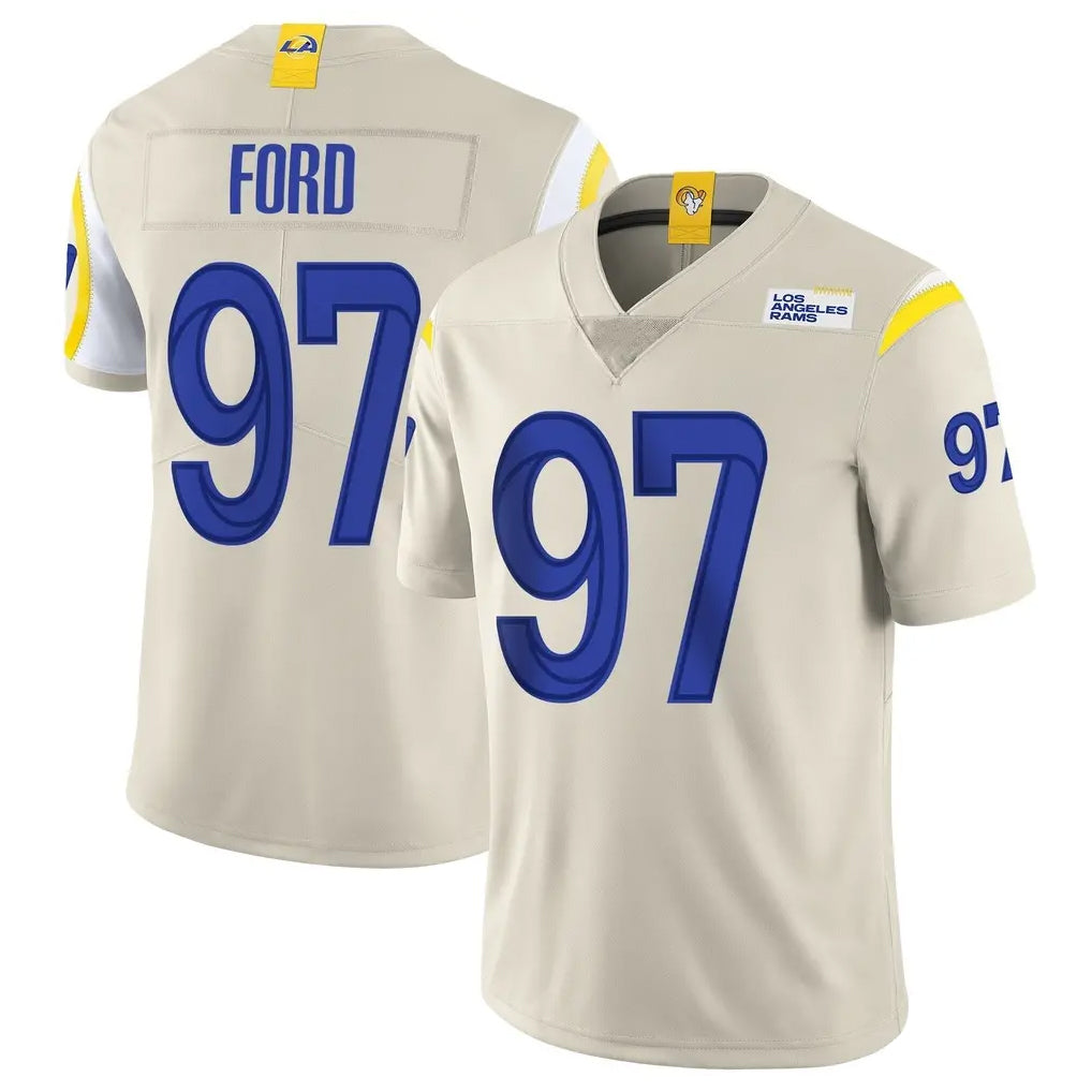Vanessashop LA.Rams #97 Poona Ford Player Bone Limited Vapor Home Game Stitched Jerseys