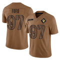 Vanessashop LA.Rams #97 Poona Ford Player Brown Salute To Service Limited Stitched Jerseys
