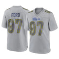 Vanessashop LA.Rams #97 Poona Ford Player Gray Atmosphere Fashion Home Game Stitched Jerseys
