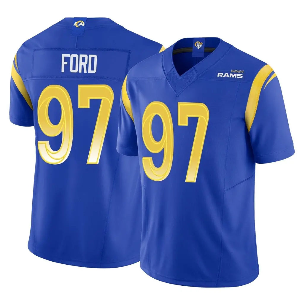 Vanessashop LA.Rams #97 Poona Ford Player Royal Limited Vapor F.U.S.E. Home Game Stitched Jerseys