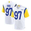 Vanessashop LA.Rams #97 Poona Ford Player White Home Game Stitched Jerseys