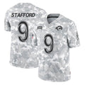 Vanessashop LA.Rams #9 Matthew Stafford Player Arctic Camo Salute To Service Limited Game Stitched Jerseys