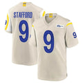 Vanessashop LA.Rams #9 Matthew Stafford Player Bone Home Game Stitched Jerseys