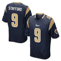 Vanessashop LA.Rams #9 Matthew Stafford Player Navy Home Game Stitched Jerseys