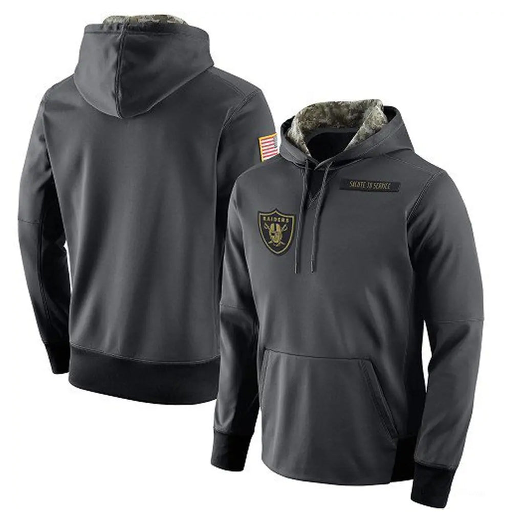 Vanessashop LV.Raiders Gray Pullover Hoodies Home Game Blank Player Stitched Jerseys
