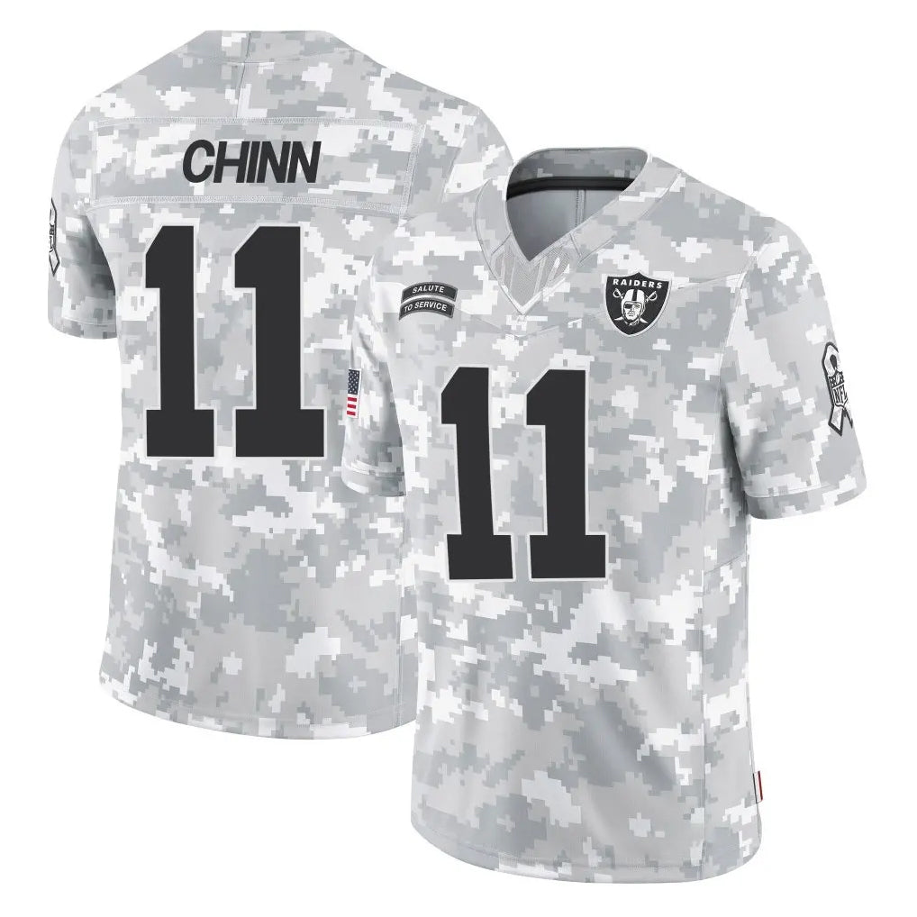 Vanessashop LV.Raiders #11 Jeremy Chinn Player Arctic Camo Salute To Service Limited Game Stitched Jerseys