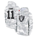 Vanessashop LV.Raiders #11 Jeremy Chinn Player Arctic Camo Salute to Service Hoodies Limited Game Stitched Jerseys
