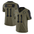 Vanessashop LV.Raiders #11 Jeremy Chinn Player Olive Salute To Service Limited Game Stitched Jerseys