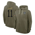 Vanessashop LV.Raiders #11 Jeremy Chinn Player Olive Salute to Service Pullover Hoodies Limited Stitched Jerseys