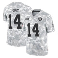 Vanessashop LV.Raiders #14 Matt Gay Player Arctic Camo Salute To Service Limited Game Stitched Jerseys