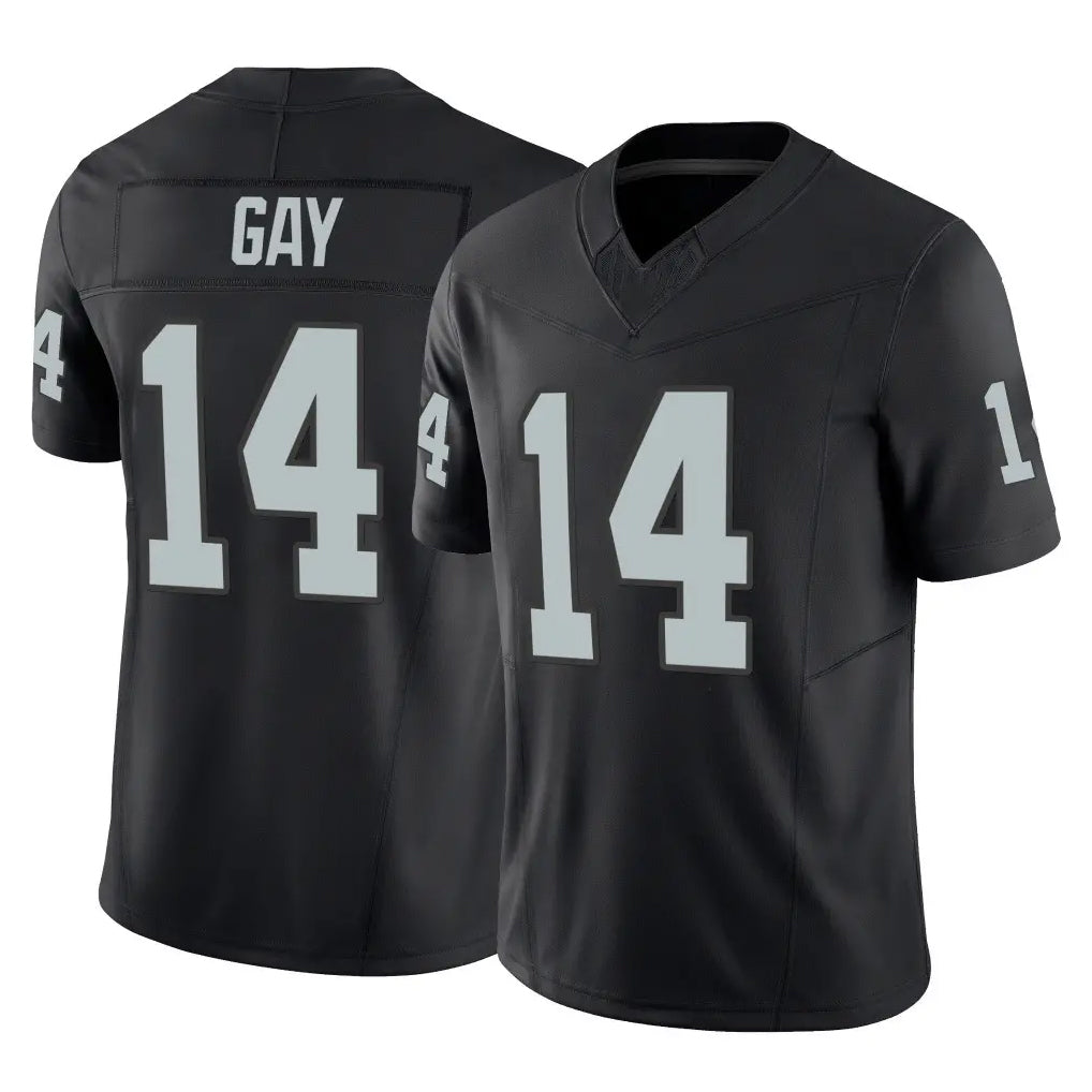 Vanessashop LV.Raiders #14 Matt Gay Player Black Limited Vapor F.U.S.E. Home Game Stitched Jerseys