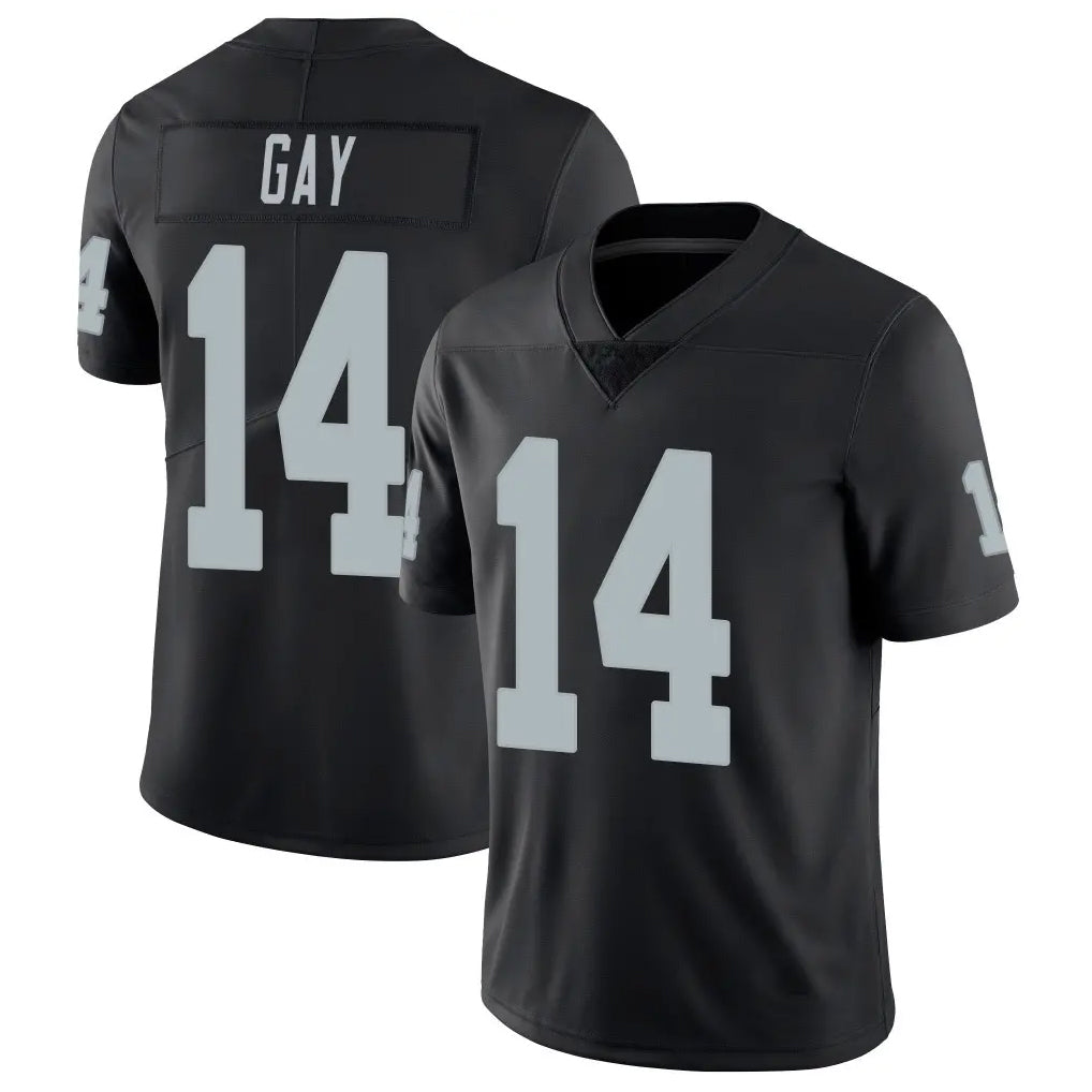 Vanessashop LV.Raiders #14 Matt Gay Player Black Limited Vapor Untouchable Home Game Stitched Jerseys