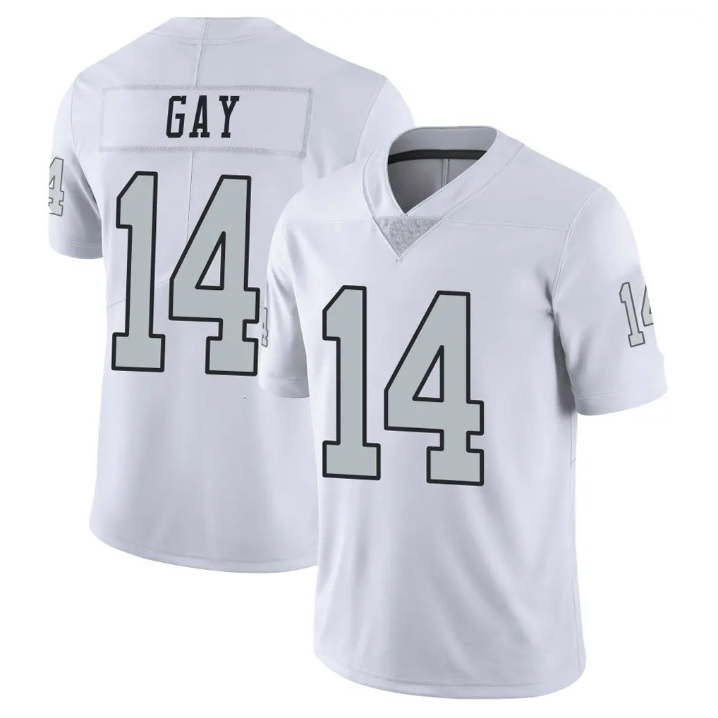 Vanessashop LV.Raiders #14 Matt Gay Player White Limited Color Rush Home Game Stitched Jerseys