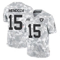 Vanessashop LV.Raiders #15 Fernando Mendoza Player Arctic Camo Salute To Service Limited Game Stitched Jerseys
