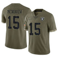 Vanessashop LV.Raiders #15 Fernando Mendoza Player Olive Salute To Service Limited Stitched Jerseys