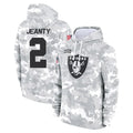 Vanessashop LV.Raiders #2 Ashton Jeanty Player Arctic Camo Salute to Service Hoodies Limited Game Stitched Jerseys