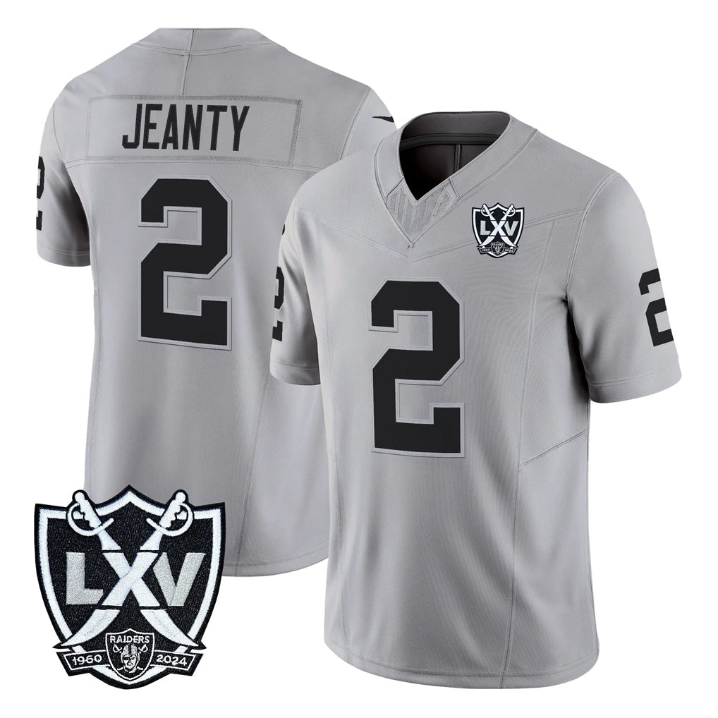 Vanessashop LV.Raiders #2 Ashton Jeanty Player Gray 2026 Vapor Limited Home Game Stitched Jerseys