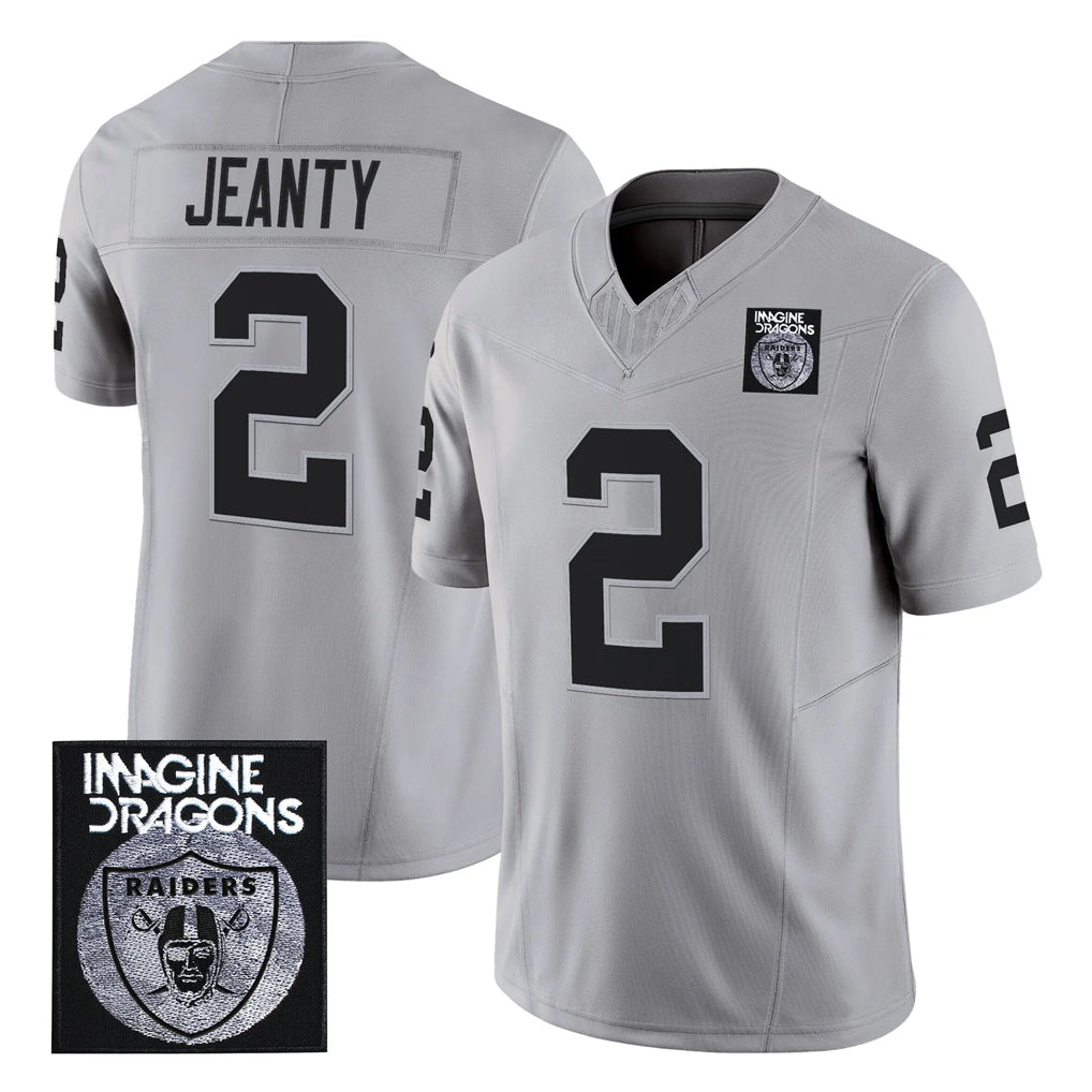 Vanessashop LV.Raiders #2 Ashton Jeanty Player Gray Vapor Limited Home Game Stitched Jerseys