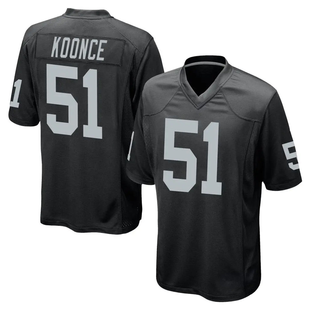 Vanessashop LV.Raiders #51 Malcolm Koonce Player Black Home Game Stitched Jerseys