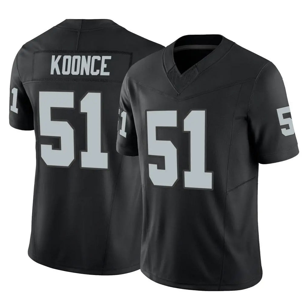 Vanessashop LV.Raiders #51 Malcolm Koonce Player Black Limited Vapor F.U.S.E. Home Game Stitched Jerseys
