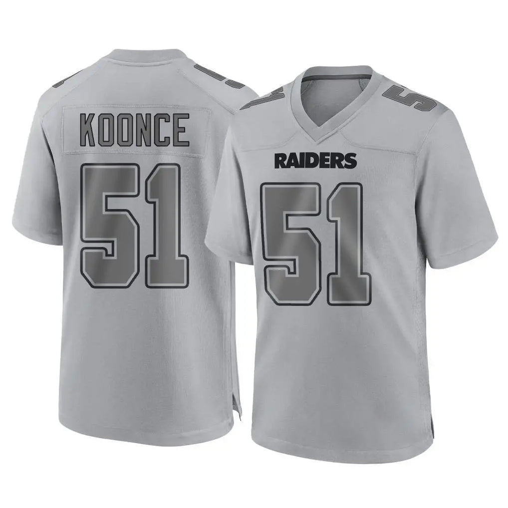 Vanessashop LV.Raiders #51 Malcolm Koonce Player Gray Atmosphere Fashion Limited Game Stitched Jerseys