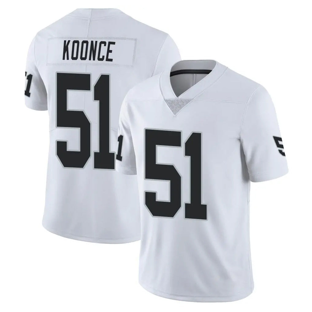 Vanessashop LV.Raiders #51 Malcolm Koonce Player White Limited Vapor Untouchable Home Game Stitched Jerseys