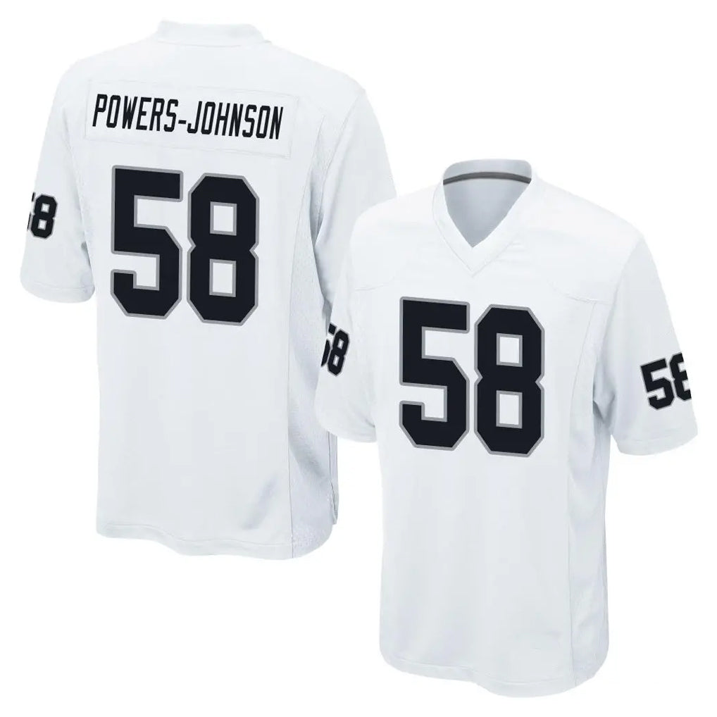 Vanessashop LV.Raiders #58 Jackson Powers-Johnson Player White Home Game Stitched Jerseys