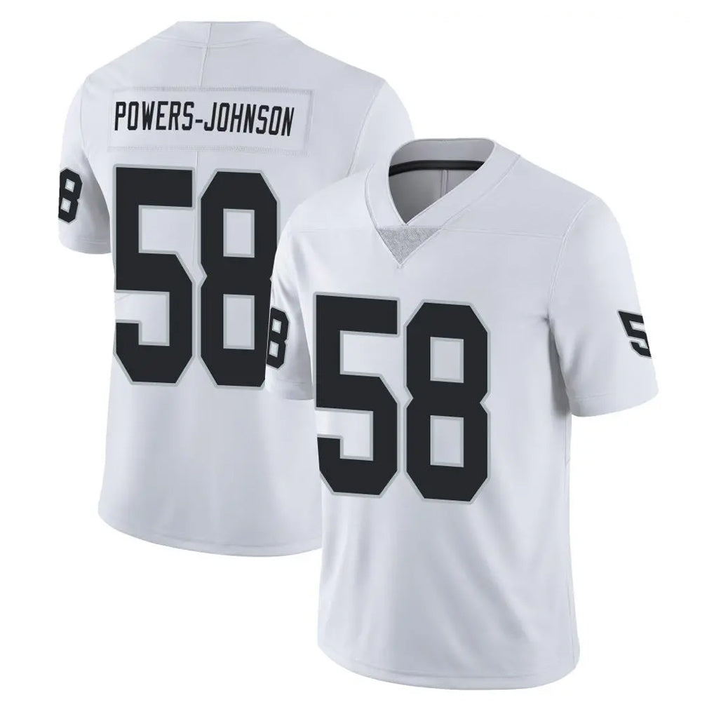 Vanessashop LV.Raiders #58 Jackson Powers-Johnson Player White Limited Vapor Untouchable Home Game Stitched Jerseys
