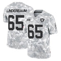 Vanessashop LV.Raiders #65 Tyler Linderbaum Player Arctic Camo Salute To Service Limited Game Stitched Jerseys