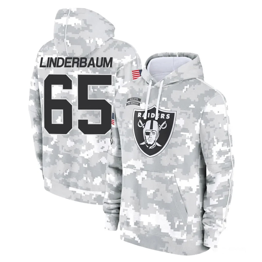 Vanessashop LV.Raiders #65 Tyler Linderbaum Player Arctic Camo Salute to Service Hoodies Limited Game Stitched Jerseys