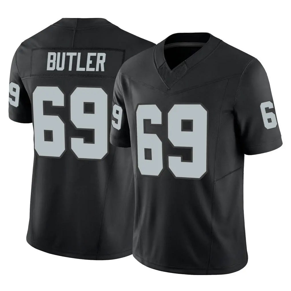 Vanessashop LV.Raiders #69 Adam Butler Player Black Limited Vapor F.U.S.E. Home Game Stitched Jerseys