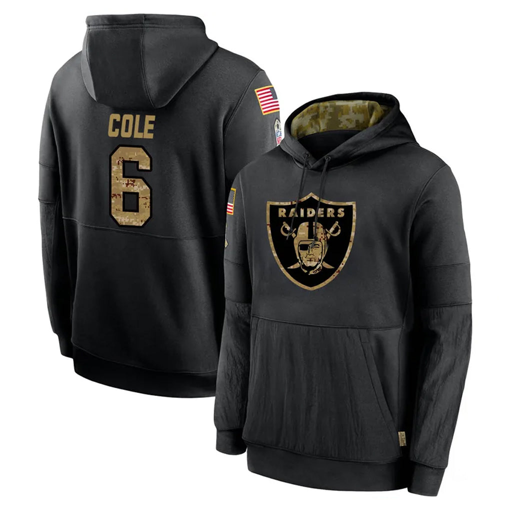 Vanessashop LV.Raiders #6 A.J. Cole Player Black Salute to Service Hoodies Limited Game Stitched Jerseys