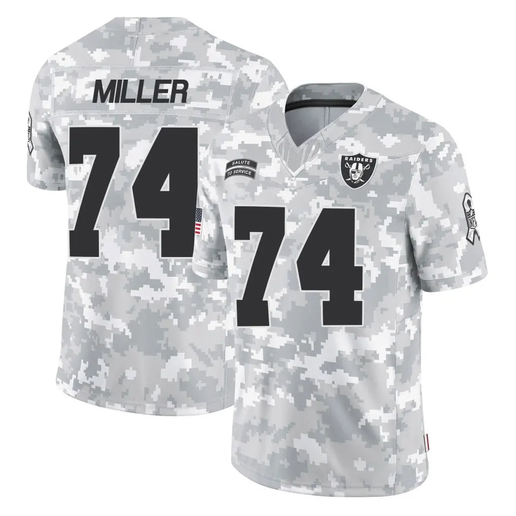 Vanessashop LV.Raiders #74 Kolton Miller Player Arctic Camo Salute To Service Limited Game Stitched Jerseys