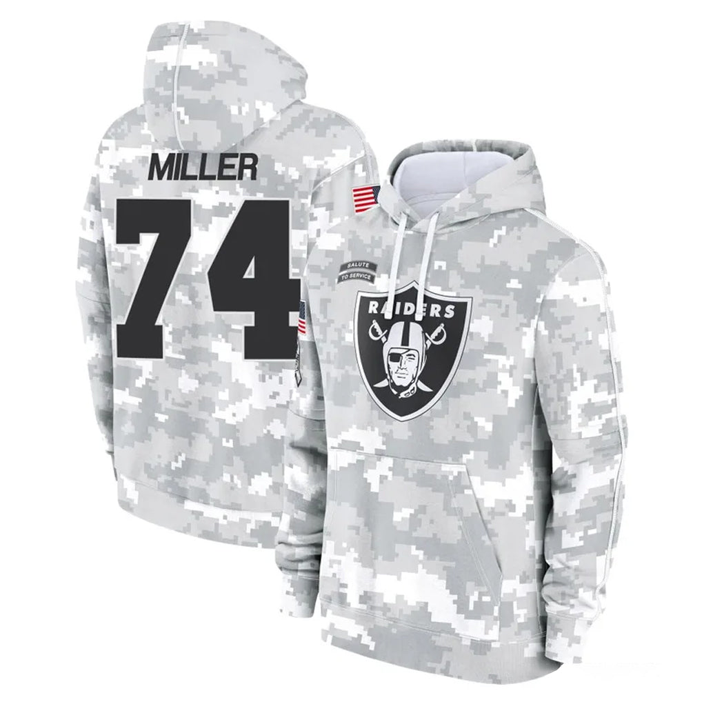 Vanessashop LV.Raiders #74 Kolton Miller Player Arctic Camo Salute to Service Hoodies Limited Game Stitched Jerseys