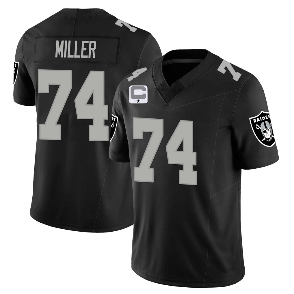 Vanessashop LV.Raiders #74 Kolton Miller Player Black Vapor Limited Home Game Stitched Jerseys
