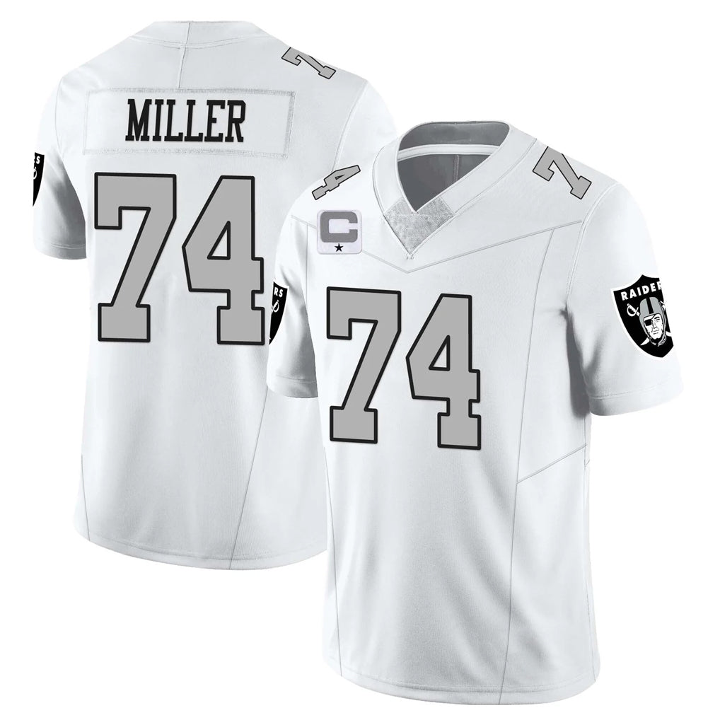Vanessashop LV.Raiders #74 Kolton Miller Player White Vapor Limited Home Game Stitched Jerseys