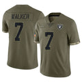 Vanessashop LV.Raiders #7 Quay Walker Player Olive Salute To Service Limited Stitched Jerseys