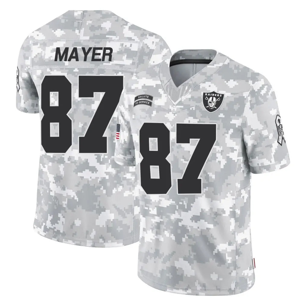 Vanessashop LV.Raiders #87 Michael Mayer Player Arctic Camo Salute To Service Limited Game Stitched Jerseys