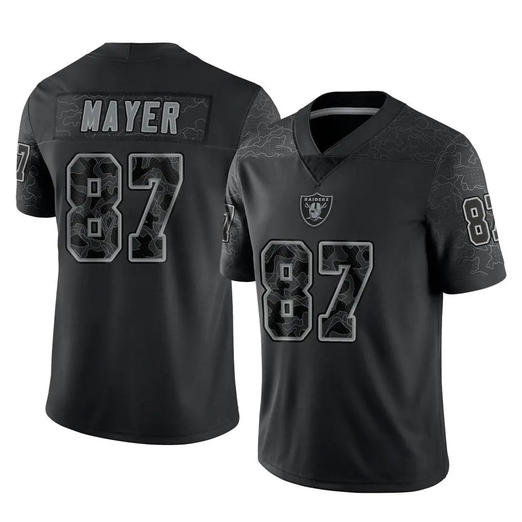 Vanessashop LV.Raiders #87 Michael Mayer Player Black Reflective Limited Game Stitched Jerseys
