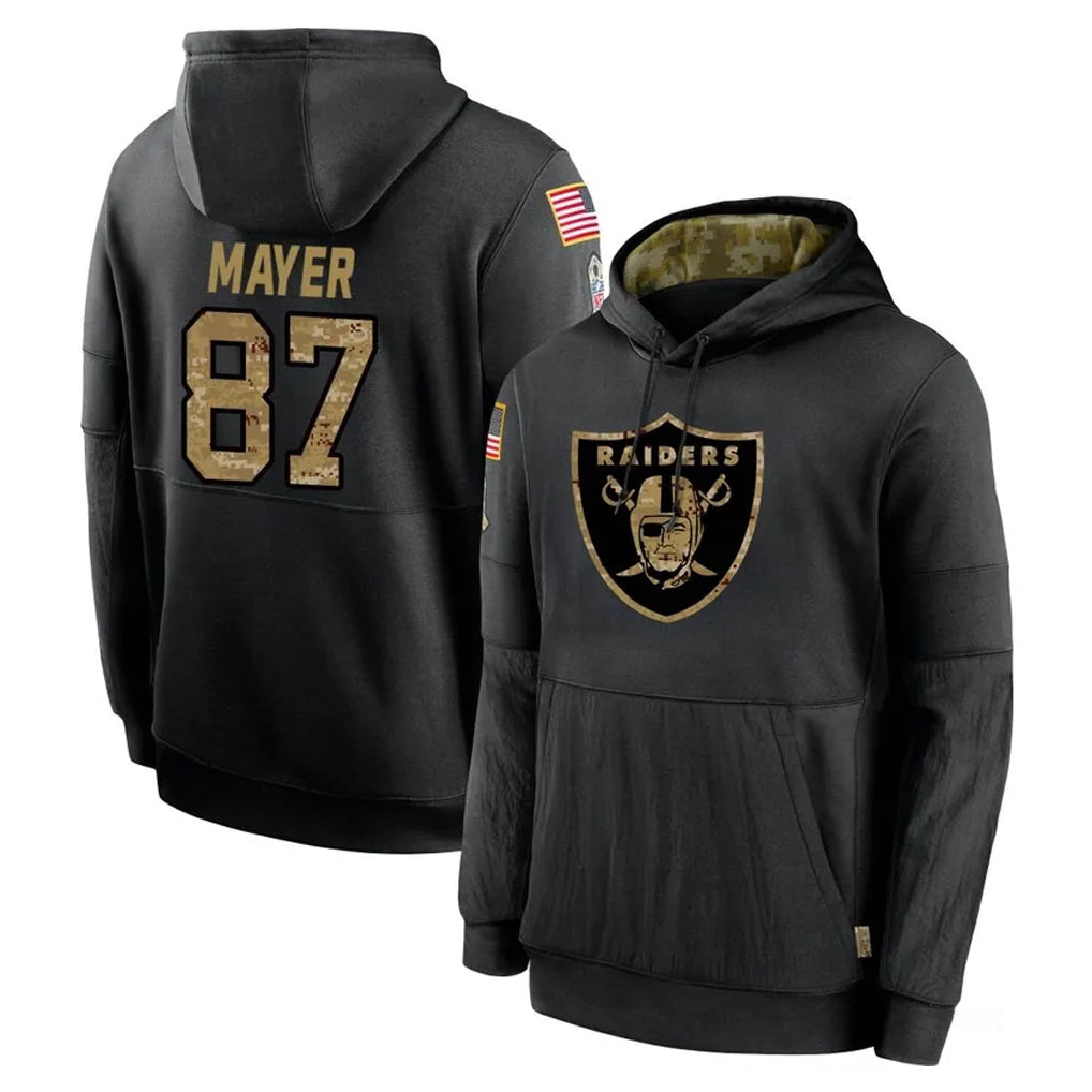 Vanessashop LV.Raiders #87 Michael Mayer Player Black Salute to Service Hoodies Limited Game Stitched Jerseys