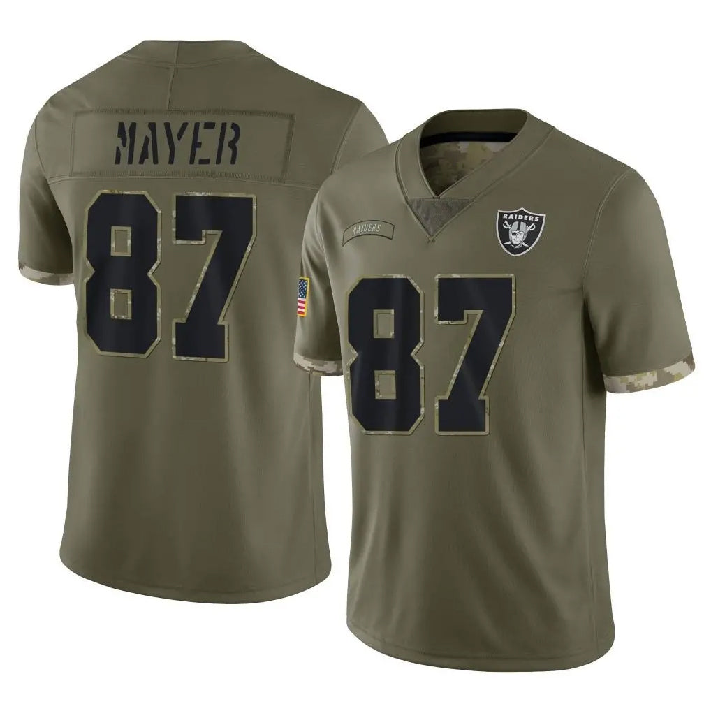 Vanessashop LV.Raiders #87 Michael Mayer Player Olive Salute To Service Limited Stitched Jerseys
