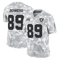 Vanessashop LV.Raiders #89 Brock Bowers Player Arctic Camo Salute To Service Limited Game Stitched Jerseys