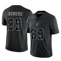 Vanessashop LV.Raiders #89 Brock Bowers Player Black Reflective Limited Game Stitched Jerseys