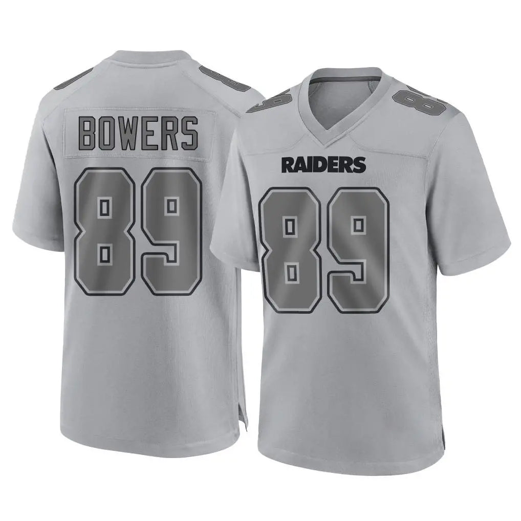 Vanessashop LV.Raiders #89 Brock Bowers Player Gray Atmosphere Fashion Limited Game Stitched Jerseys